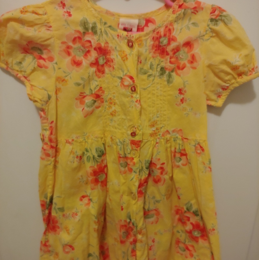 Yellow Floral little girls dress
